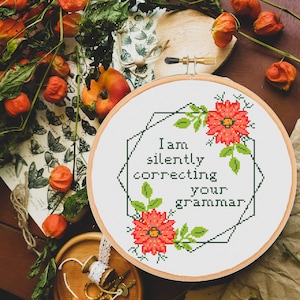 Funny Grammar Quote Cross Stitch Pattern: Sarcastic Subversive Design (PDF)
