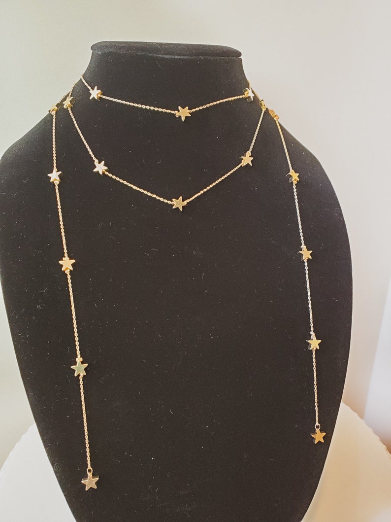 Minimalist Necklace Star Choker Necklace Layered Necklace Dainty Necklace Layered Star Necklace
