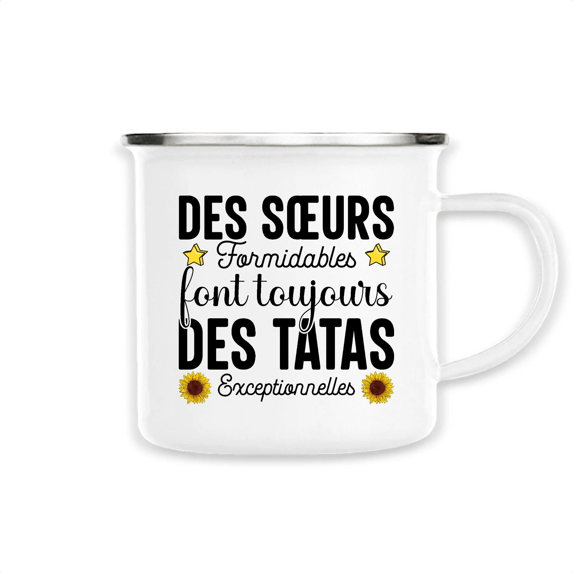 Sœur et Tata | Tasse en Métal Émaillé Annonce Grossesse Future Tatie