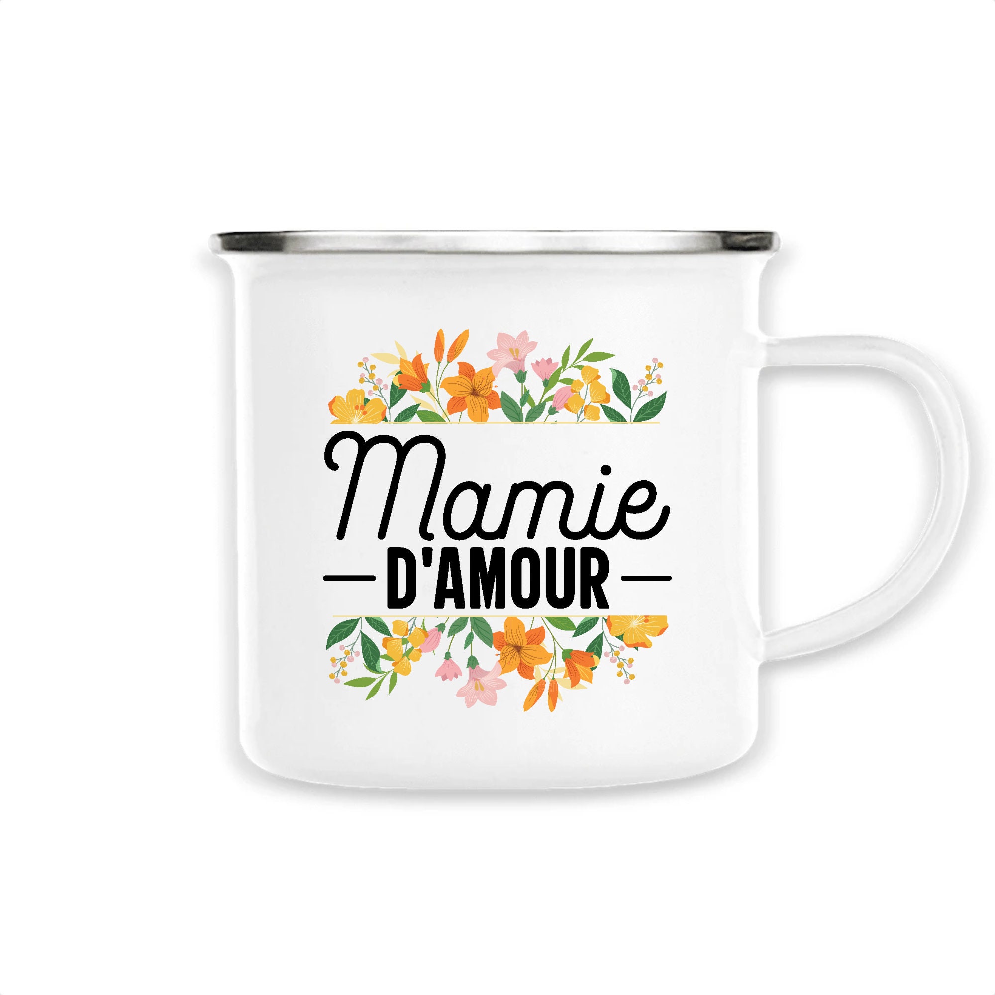 Mamie d'amour | Tasse en Métal Idée Cadeau Fête Des Mères Cadeau d'anniversaire Pour Maman/Mamie