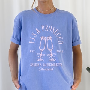 Comfort Colors Bachelorette T-Shirt: PJs & Prosecco Bridal Party Gift