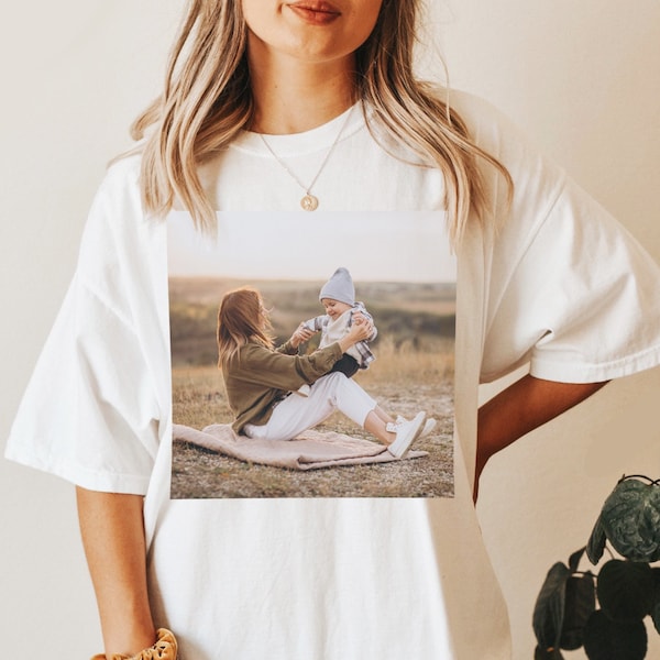 Create Your Own Photo Shirt, Comfort Colors T Shirt, Custom Printing T-Shirt, Oversized, Personalized, Christmas Gift, Custom Picture Shirt