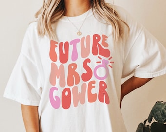 Comfort Colors, Personalized Future Mrs Shirt, Wedding Party, Bachelorette, Engagement Gift for Her, Retro Shirt, Fiance Shirt, Custom Bride