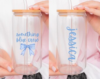 Something Blue Crew Libbey Glass Can: Bridesmaid Proposal Gift