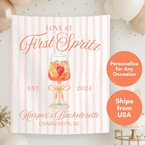 Aperol Spritz Party Decor Birthdays, Engagement Parties, Bachelorette Custom Tapestry