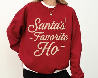 Santa's Favourite Ho Sweatshirt mit Rundhalsausschnitt, lustiges Urlaubskleid