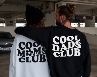 Cool Moms Dads Club Sweatshirt, Matching Couple, New Parent Gift, Mothers Day Gift, Mom Birthday Gift, Mom and Dad Sweater, Pregnancy Reveal