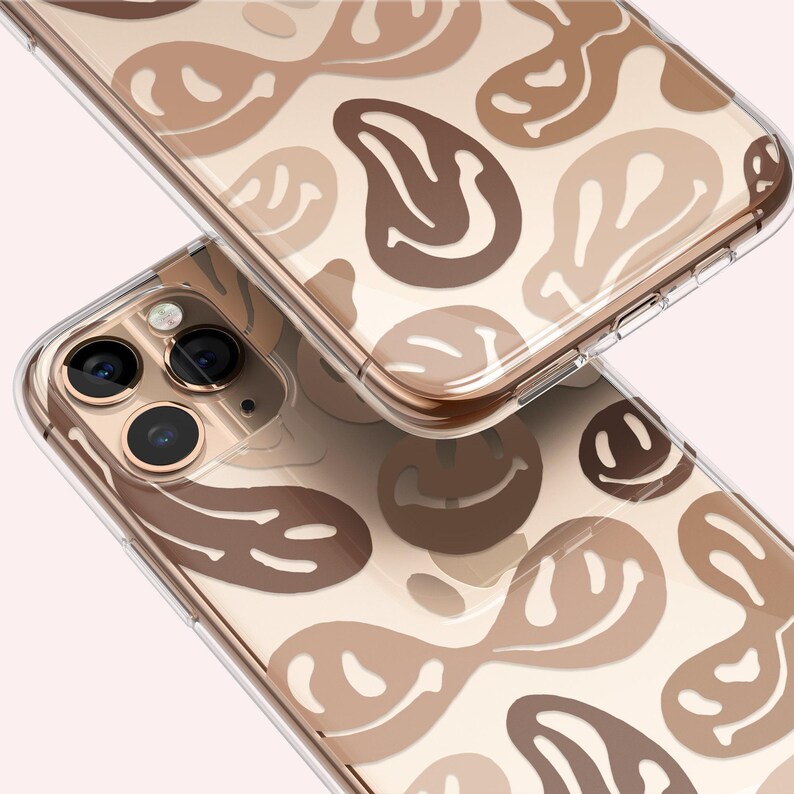Trippy Melted Smiley Face Clear Phone Case | Y2K image 3