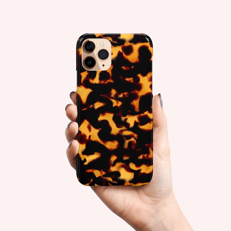 Aangepaste Tortoise Shell Print Bruin Neutrale Animal Print Mat of glanzend iPhone Samsung Galaxy Google Pixel Snap Telefoonhoesje afbeelding 4