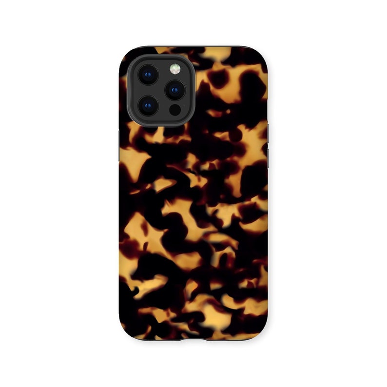 Aangepaste Tortoise Shell Print Bruin Neutrale Animal Print Mat of glanzend iPhone Samsung Galaxy Google Pixel Snap Telefoonhoesje afbeelding 2