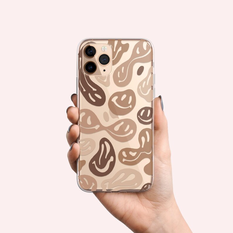 Trippy Melted Smiley Face Clear Phone Case | Y2K image 5