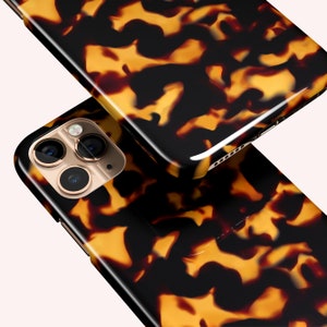 Aangepaste Tortoise Shell Print Bruin Neutrale Animal Print Mat of glanzend iPhone Samsung Galaxy Google Pixel Snap Telefoonhoesje afbeelding 3