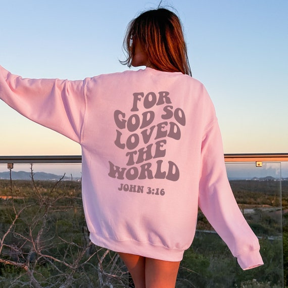 For God So Loved The World Retro Hoodie Back Print For God So Loved The World Retro Hoodie Back Print