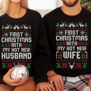 Ugly Christmas Sweater Couple Couple Matching Outfit I Put Out for Santa Couple Christmas Pajamas Christmas Party Sweatshirt Mr. Mrs. Etsy