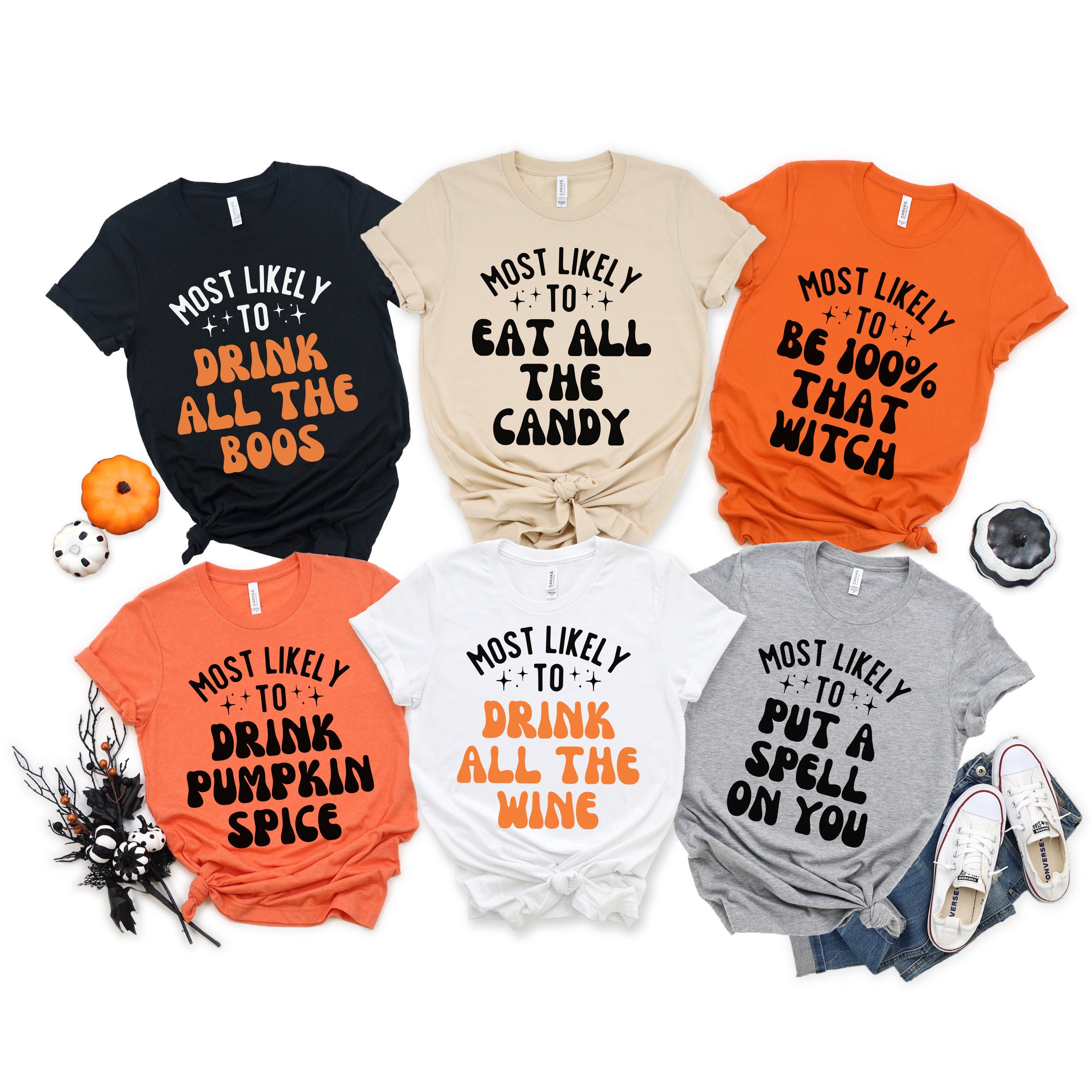 Discover Custom Most Likely Halloween Party Shirt, Retro Funny Tee, Matching Halloween, Group Halloween, Family Shirt, Couple Halloween Shirt
