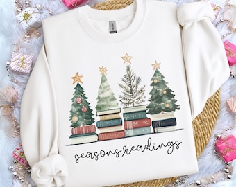 Bookish Christmas Sweatshirt: Seasons Readings - Book Lover Gift