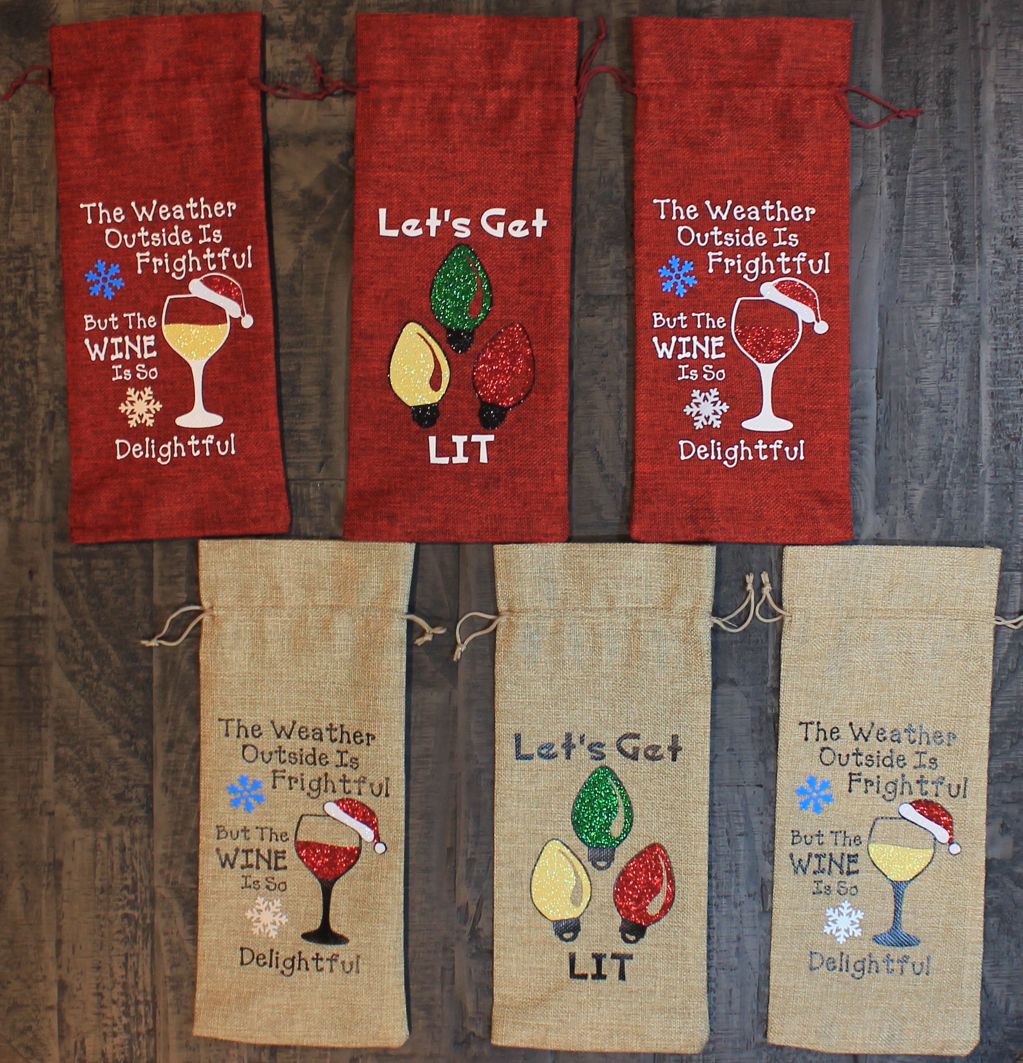 Holiday Wine Bags Funny Wine Bags Gift Bags Wine Totes Etsy Canada