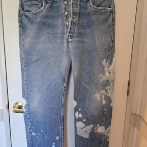 Levis 501 vintage, patta con bottoni, 38W x 33L. 100% cotone
