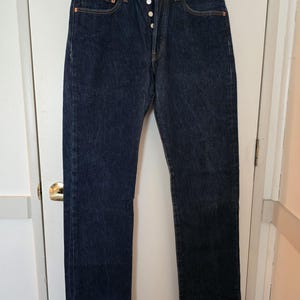 Levi&#39;s 501 vintage, patta con bottoni, 33W x 38L.