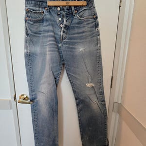 Levi&#39;s 501 vintage, patta con bottoni, 33W x 38L.