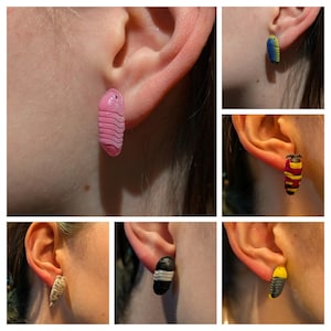 Isopod Ears studs, Assel Ohrstecker