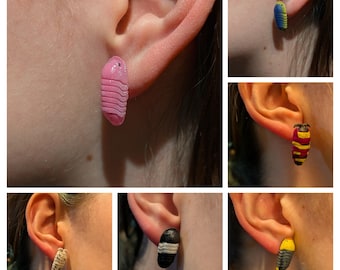 Isopod Ears studs, woodlouse ear studs
