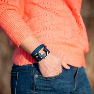 Leather Bracelet Ring, Handmade Jewelry image 6