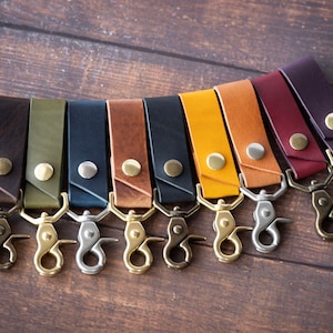 Leder Schlüsselanhänger Schlüsselanhänger - Schlüsselanhänger für Schlüssel - Gürtel Clip - Geldbörse Snap - Geschenk für Ihn - Geschenk Für Sie