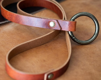 Cordón de cuero hecho a mano: llavero o collar de identificación personalizado