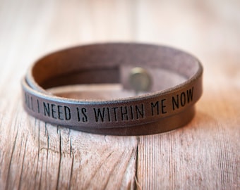 Personalized Leather Bracelet, Mens Leather bracelet, Womens leather bracelet
