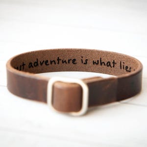 Personalized Leather Cuff Bracelet – Hidden Message, Engraved Love Note