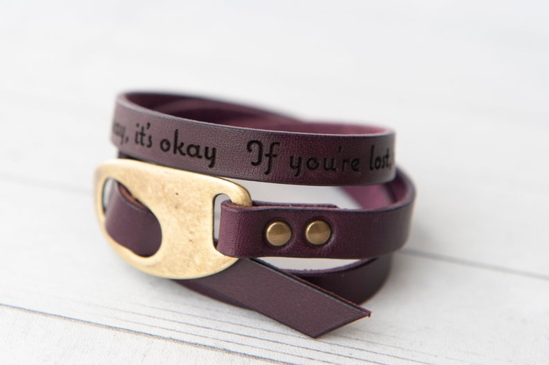 Personalized Leather Wrap Bracelet Handmade Gift for Her Boho Style Chic Customizable Men's Bracelet image 8