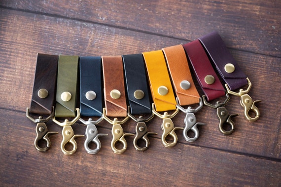 Leather Keychain Key Ring Key Fob for Keys Belt Clip Purse Snap Custom  Personalizations Gift for Him Present for Her 