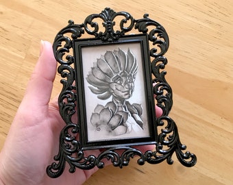 Succulent Princess Portrait: Mini Framed Painting