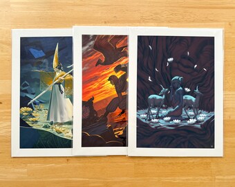 Set Of 3 Virtues Series Fantasy Art Prints: Large Giclée