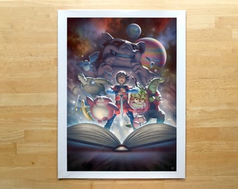 18" x 24" Giclée Art Print: "Epic Galactic Bedtime Story"