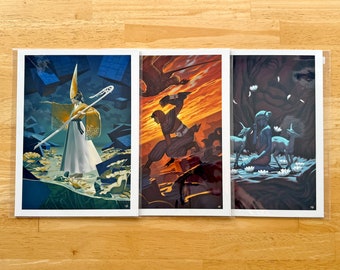 Medium Art Print Set of 3: Virtues Series Fantasy Portraits, 8" x 11"