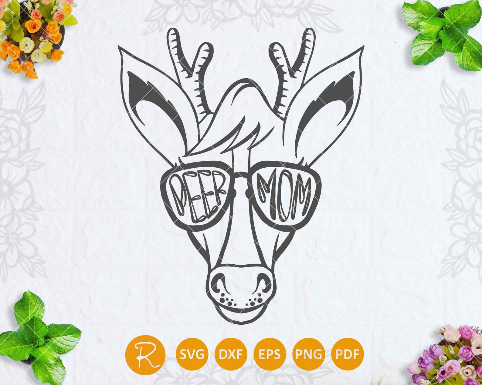 Download Deer mom svg mama Deer svg Deer face svg Deer face with | Etsy