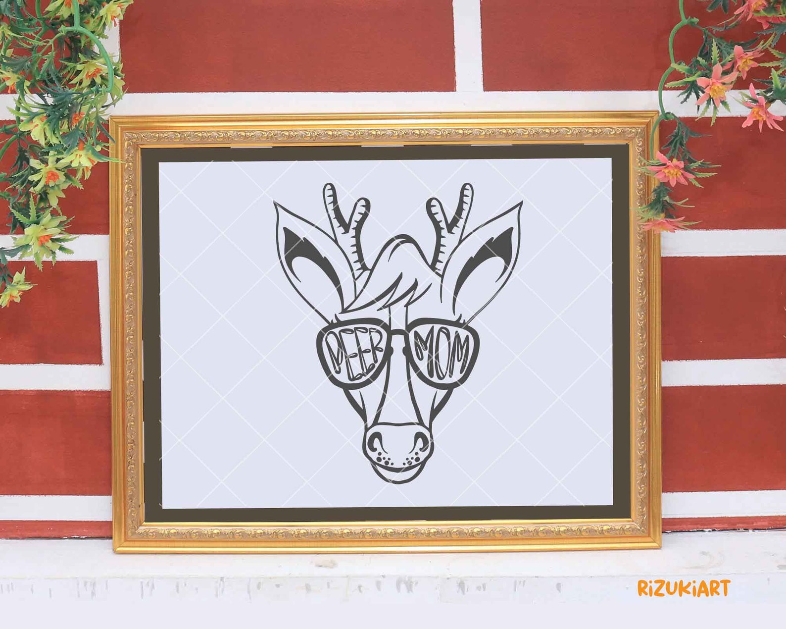 Deer mom svg mama Deer svg Deer face svg Deer face with | Etsy