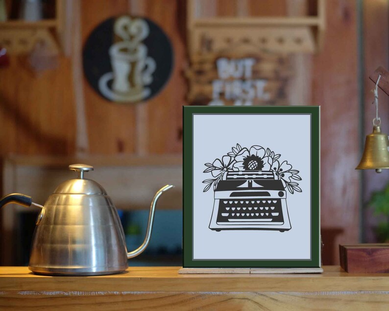 floral typewriter svg Typewriter Svg classic typewriter svg writer mom svg vintage typewriter svg typewriter cut file dxf silhouette