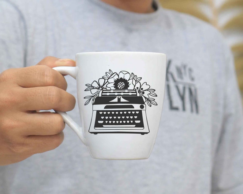 floral typewriter svg Typewriter Svg classic typewriter svg writer mom svg vintage typewriter svg typewriter cut file dxf silhouette