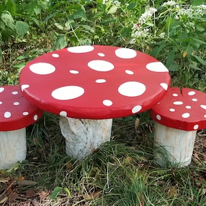 Children's Mushroom Table and Chairs~tea Party Table and Chairs ...