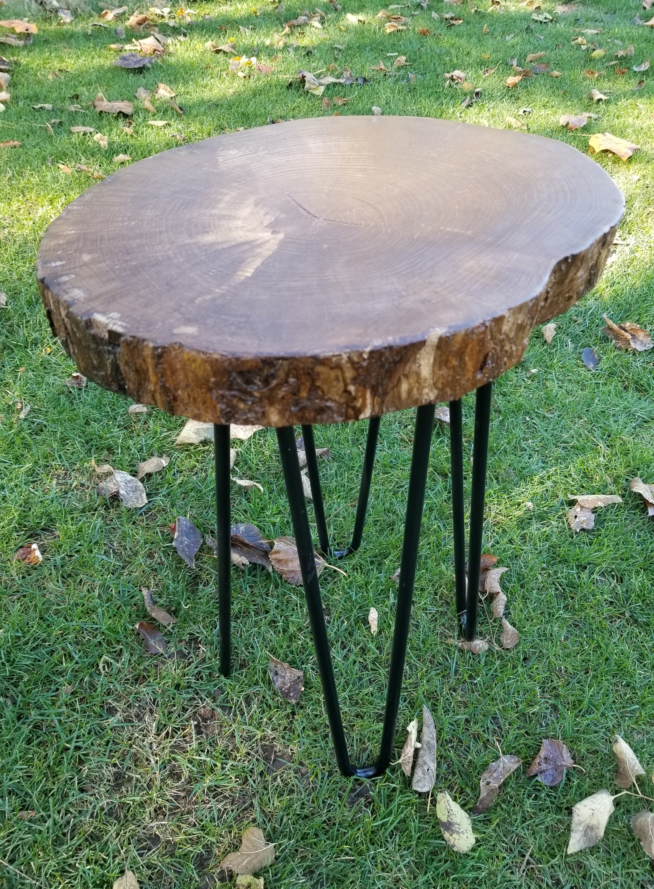 Hairpin Leg Tableliveedge Side Tableliveedge Round Etsy