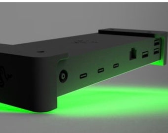 Base Thunderbolt Chroma para Razr con soporte para debajo del escritorio y tornillos; disponible en 3 colores