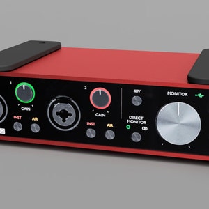Under Desk Mount with Mounting Screws for Scarlett 2i2 USB Audio Interface; Available in 3 Colors