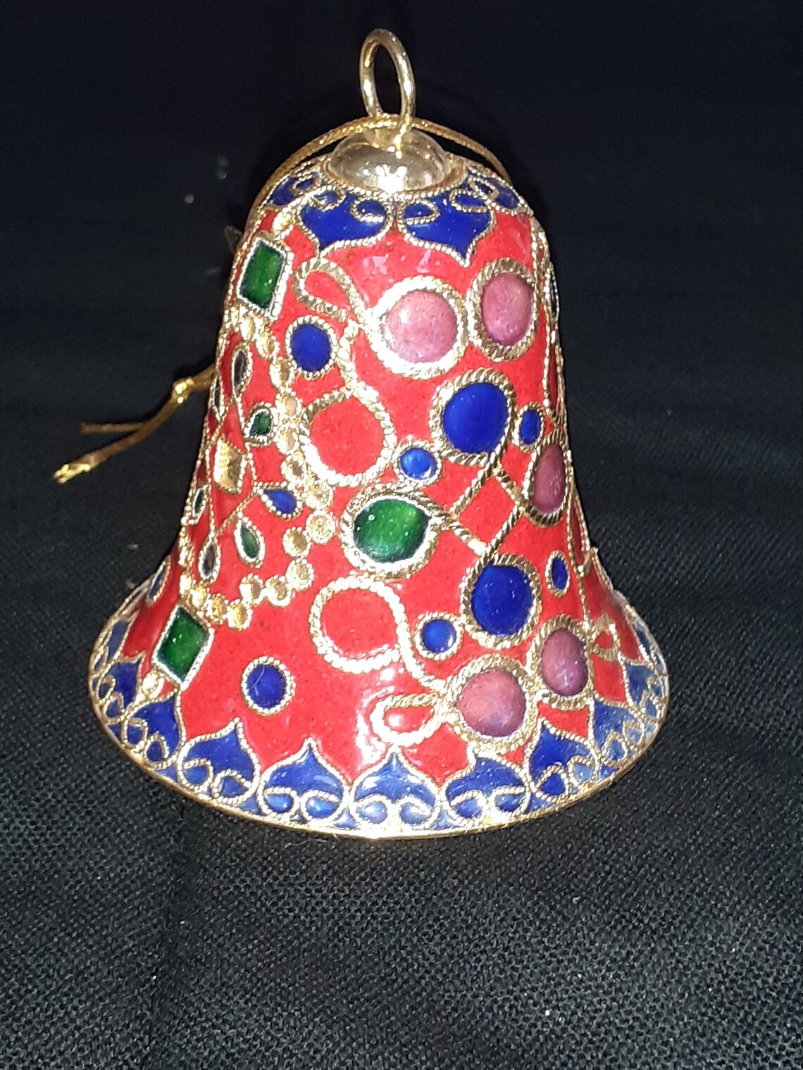 Mixed Box of 10 Cloisonné Christmas decorations Large Bells Etsy