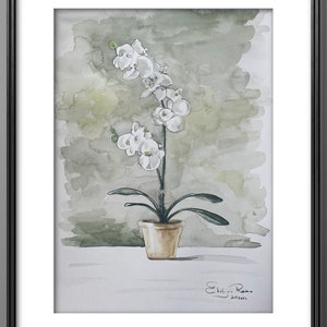 Original Aquarell, eine Orchidee