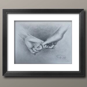 Original Pencil Drawing Titled &quot;Promise Me&quot; - 9”x12”
