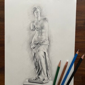 Original Pencil Drawing of Aphrodite