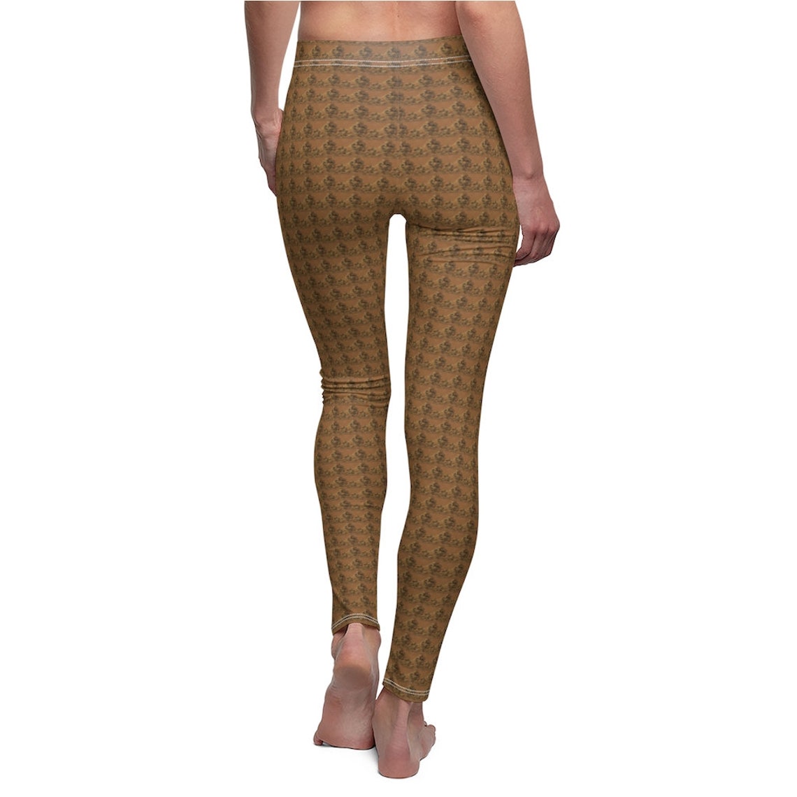 Classy Bronze Leggings With Decadent Pattern Etsy